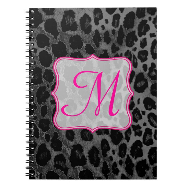 Cheetah Spot Animal Monogram Inledande anmärkning  Anteckningsbok (Framsidan)