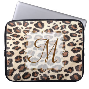 Cheetah Spot Animal Print Monogram 15-tums bärbar  Laptop Fodral