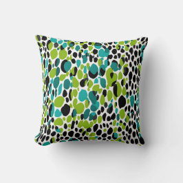 Cheetah Spots Animal Print Teal Blue Grönt Kudde