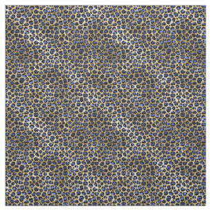 Cheetah Spots Navy och Guld Tyg