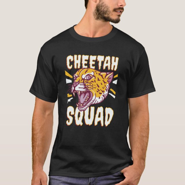 Cheetah Squad Fastest Cat Cheetah T Shirt (Framsida)