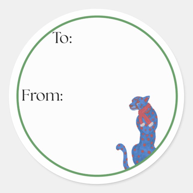 Cheetah Sticker Runt Klistermärke (Framsida)