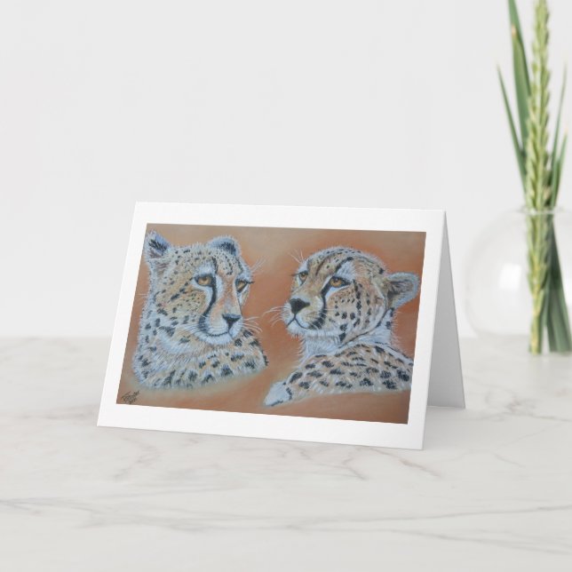 Cheetah-studier Birthday Card Kort (Framsida)