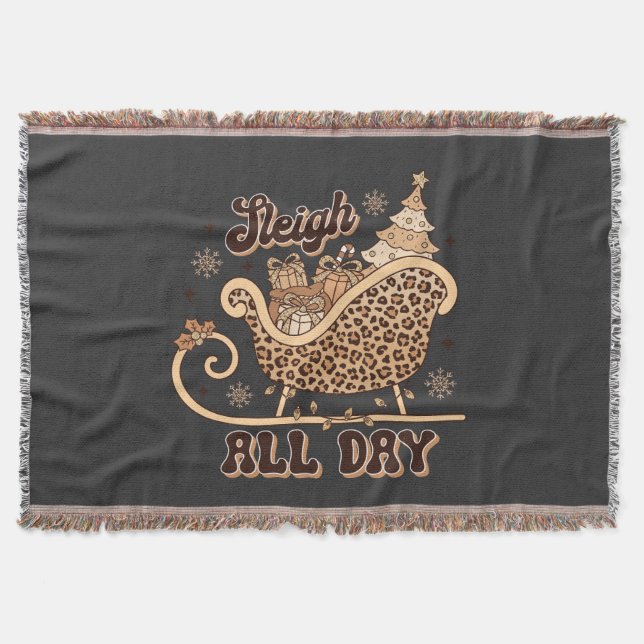 Cheetah Styled Christmas Throw Blanket Filt (Framsidan)