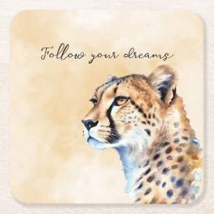 Cheetah Underlägg Papper Kvadrat