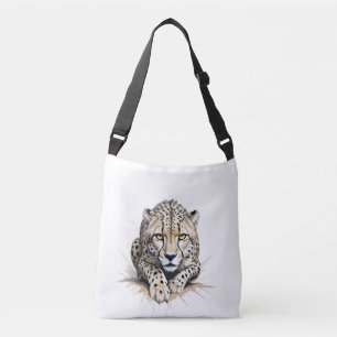 Cheetah Vector Graphic Art Porträtt Animal Spirit Axelväska