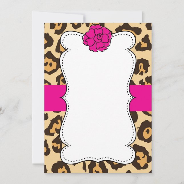 Cheetah Vild katt Animal Print Rosa Call Inbjudningar (Framsida)