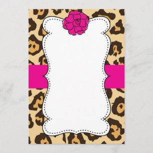 Cheetah Vild katt Animal Print Rosa Call Inbjudningar