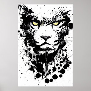 Cheetah Vild Nature Free Spirit Art Penselmålning Poster