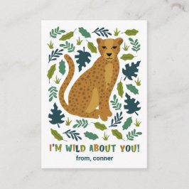 Cheetah-Vilden om dig i klassrummet Valentine Card Tilläggskort