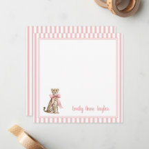 Cheetah With Pink Bow and Stripes