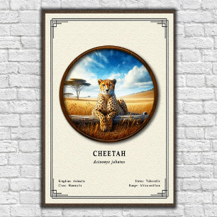 Cheetah Zoologi Serie Poster