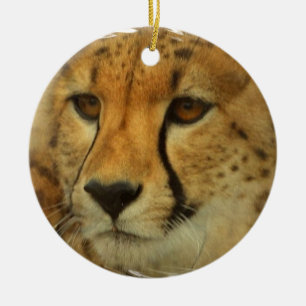 Cheetahansikteprydnad Julgransprydnad Keramik