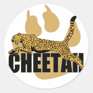 Cheetahen driver runt klistermärke
