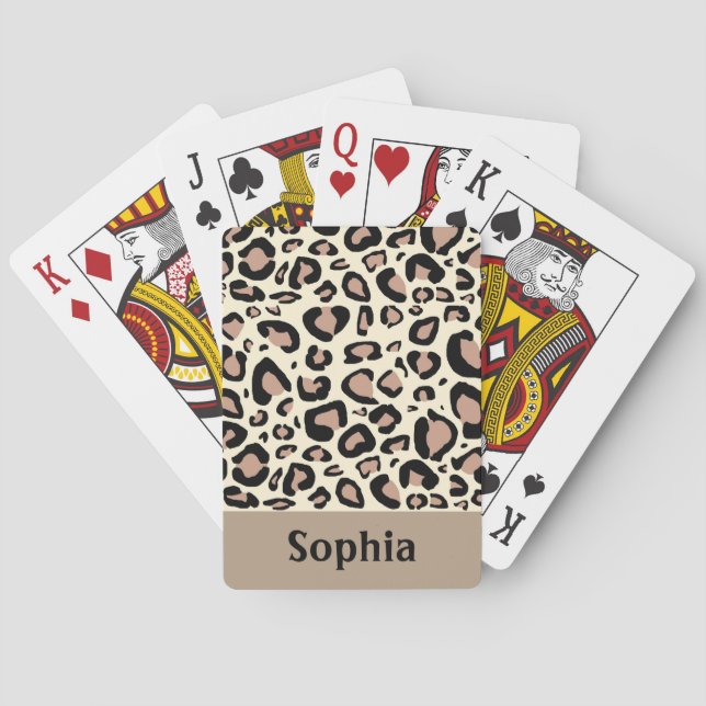 Cheetahfläckar som leker kort spel kort (Baksidan)