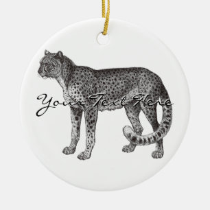 Cheetahprydnad Julgransprydnad Keramik