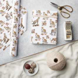 Cheetahs Blommigt Presentpapper