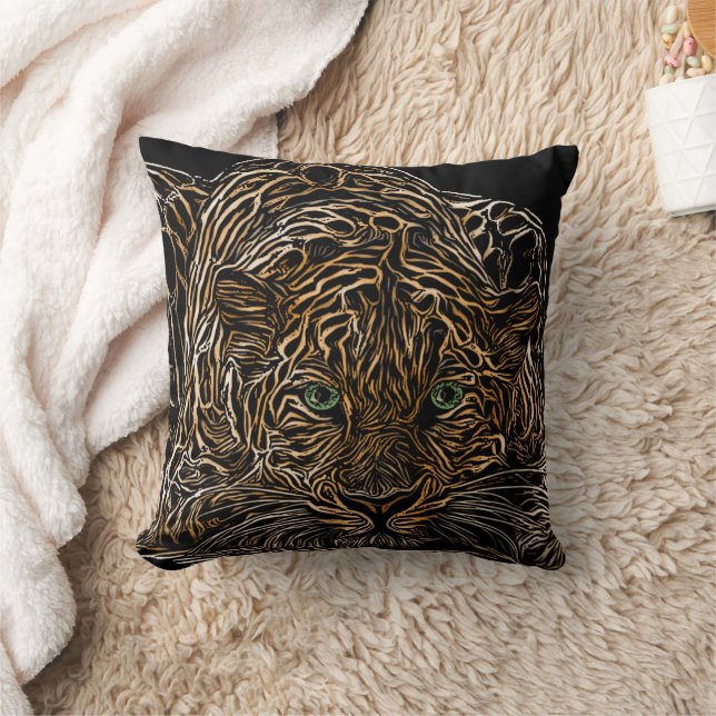 Cheetahs Burnt Wood Effect cushion och Kudde (Filt)