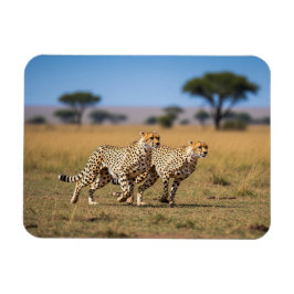 Cheetahs i Serengeti nationalpark Tanzania Magnet
