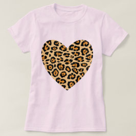Cheetahtryckhjärta T Shirt