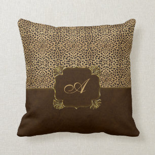 CheetahtryckMonogram Kudde