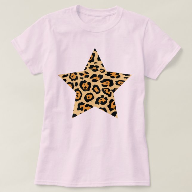 Cheetahtryckstjärna T Shirt (Design framsida)