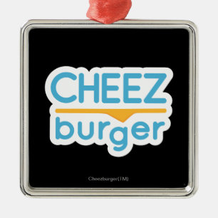 Cheezburger logotyp (färg) julgransprydnad metall