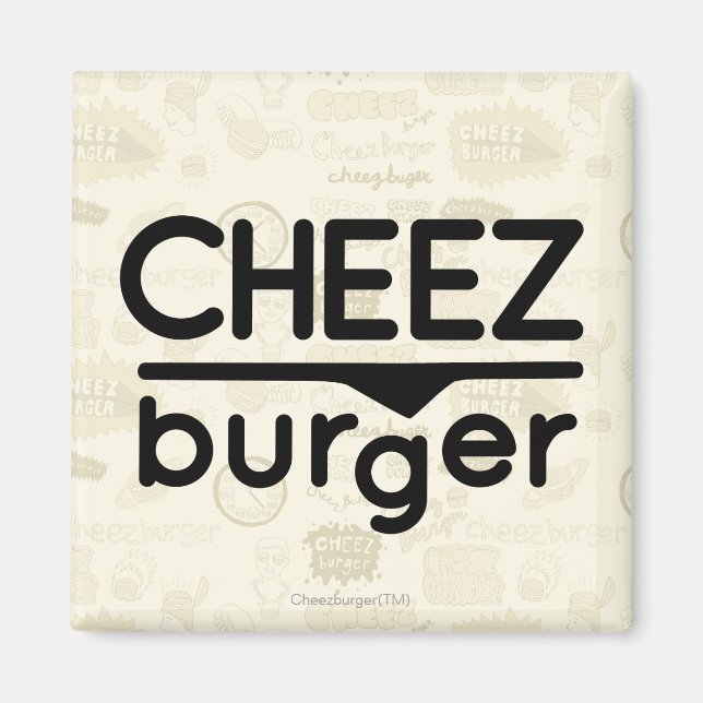 Cheezburger Logotyp (svart) Magnet (Framsidan)