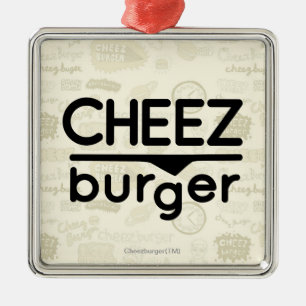 Cheezburger logotyp (svarten) julgransprydnad metall