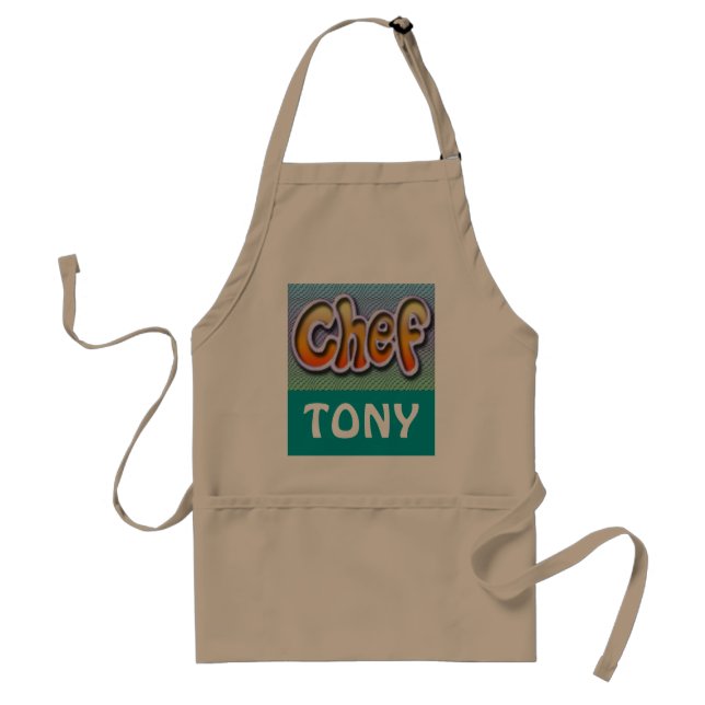 Chef apron (lägg till din egen namn) förkläde (Framsidan)