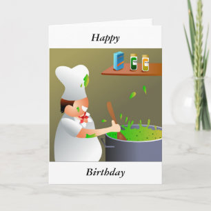 Chef at Work, Lycklig, Birthday Kort