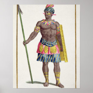 Chef av honduransna, 1780 (färgad gravyr) poster