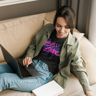Chef Babe Hustle Script Typography T Shirt