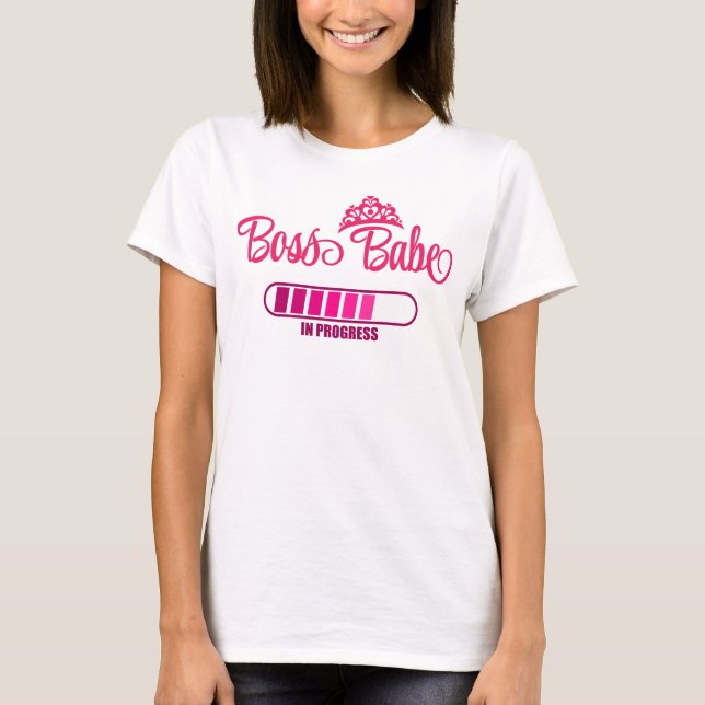 Chef Babe in Progress Motivational T Shirt (Framsida)