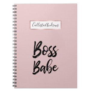Chef Babe Quote Black Rosa Simple Typography Anteckningsbok