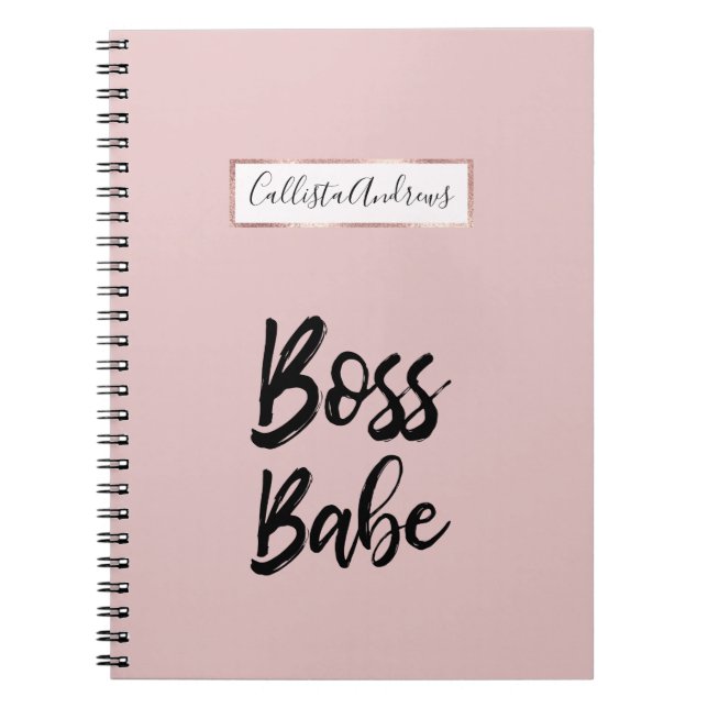 Chef Babe Quote Black Rosa Simple Typography Anteckningsbok (Framsidan)