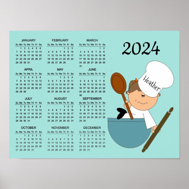Chef Baker Design 2024 Kalendrar Poster (Framsidan)