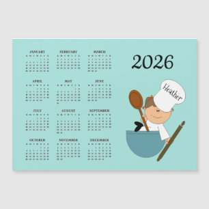 Chef Baker Design 2026 Kalender Magnetkort