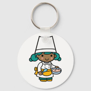 Chef/ Baker Girl i Apron matlagning Nyckelring