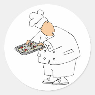 Chef Baking Stickers Runt Klistermärke