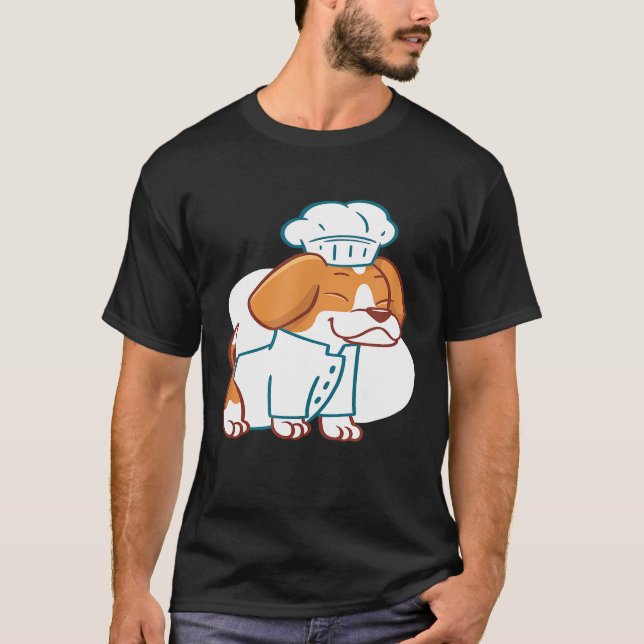 Chef Beagle Hund Puppy Cook T Shirt (Framsida)