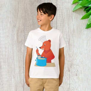 Chef Bear Cooking Soppa Roligt Animal Kitchen T Shirt