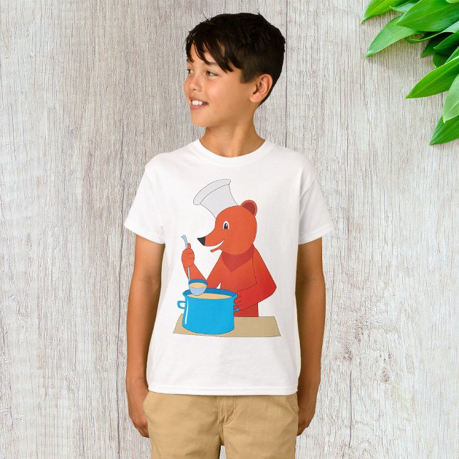 Chef Bear Cooking Soppa Roligt Animal Kitchen T Shirt (Skapare uppladdad)