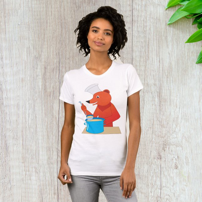 Chef Bear Cooking Soppa Roligt Animal Kitchen T Shirt (Skapare uppladdad)