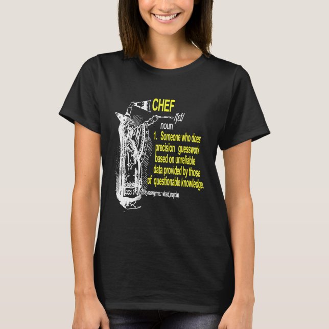 Chef betyder "Shirt Chef Noun Definition" T Shirt (Framsida)