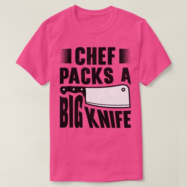 Chef Big Knivar Slicing Cooking Måltider T Shirt (Design framsida)