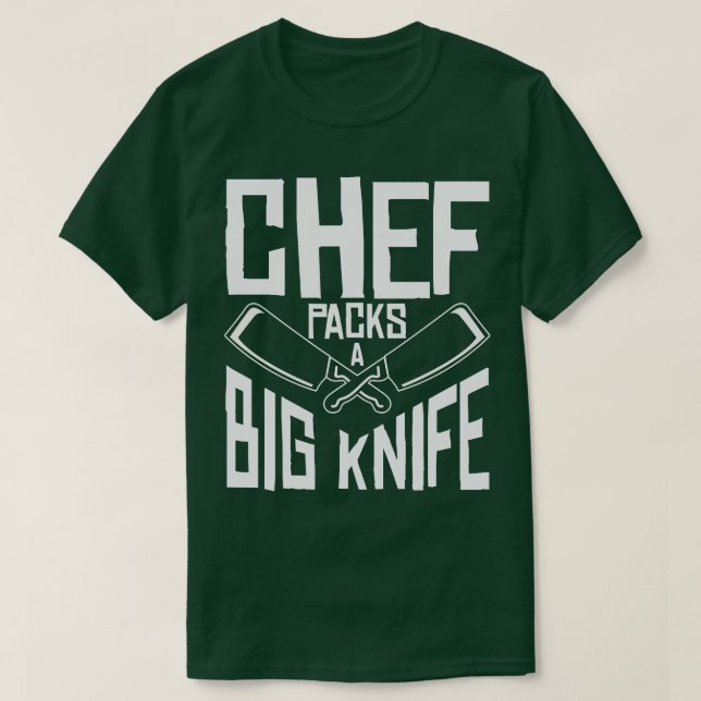 Chef Big Knivar Slicing Cooking Måltider T Shirt (Design framsida)