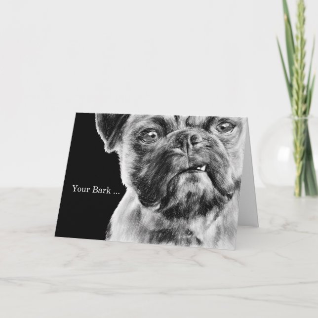 Chef Birthday Funny Grumpy Pug Hund Kort (Framsida)