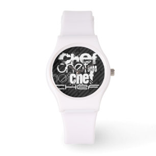 Chef; Black & Mörk Grått Rand Armbandsur
