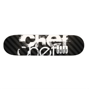 Chef; Black & Mörk Grått Rand Skateboard Bräda 19,5 Cm